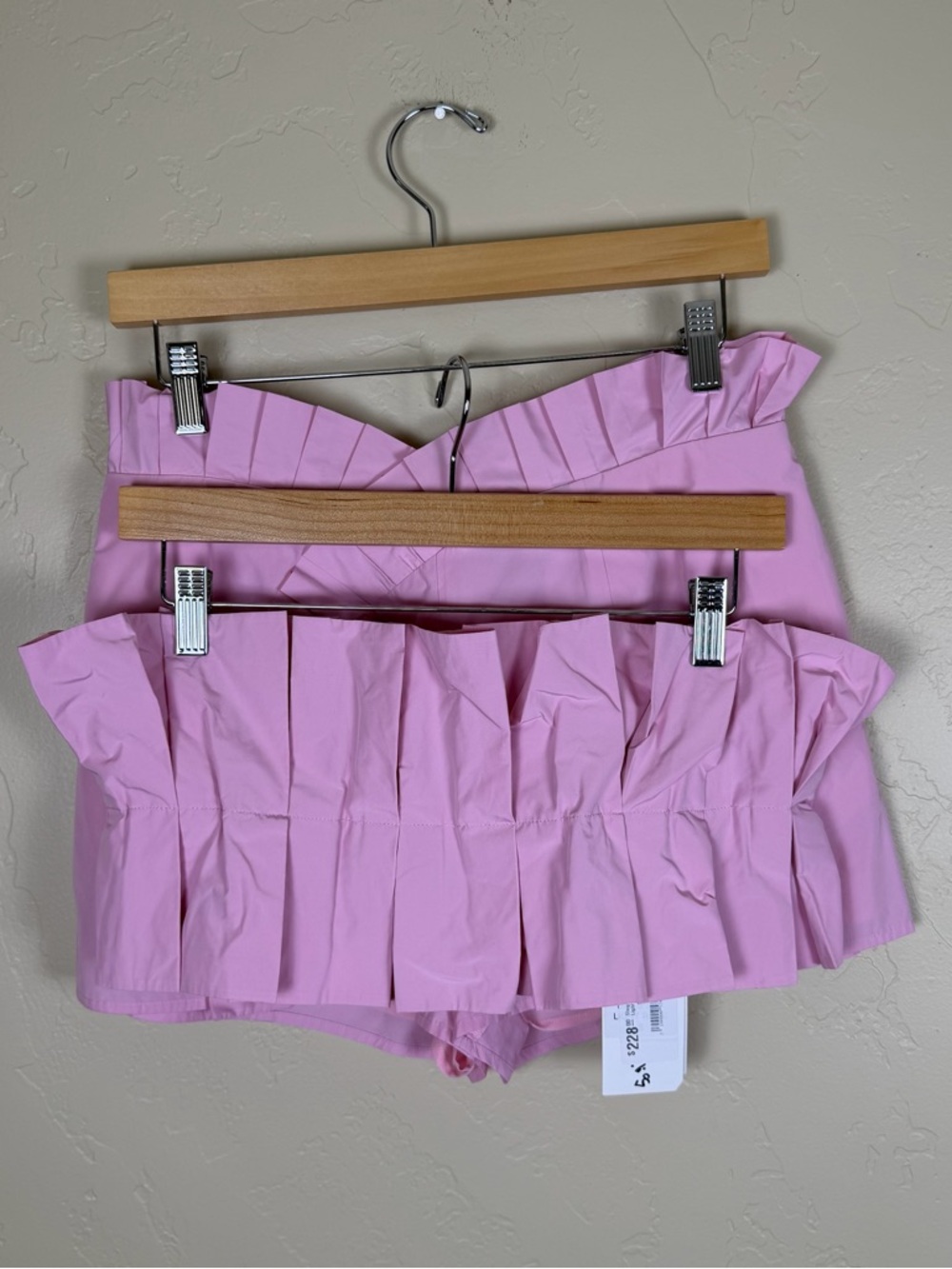 Shug Women’s Light Rose Bliss Pink Pleated Two-Piece Set Size Small NWT